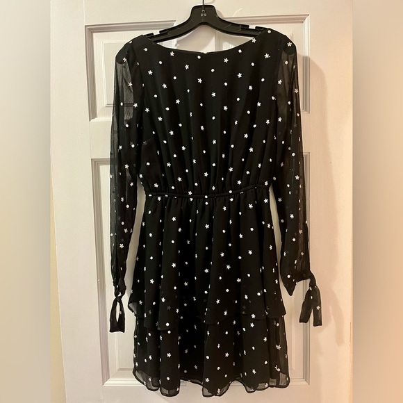 Ann Taylor Dress, black with white flowers, size 2 - Picture 2 of 4